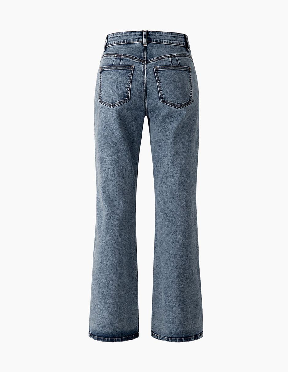 Jeans regular campana corte cintura para mujer 7