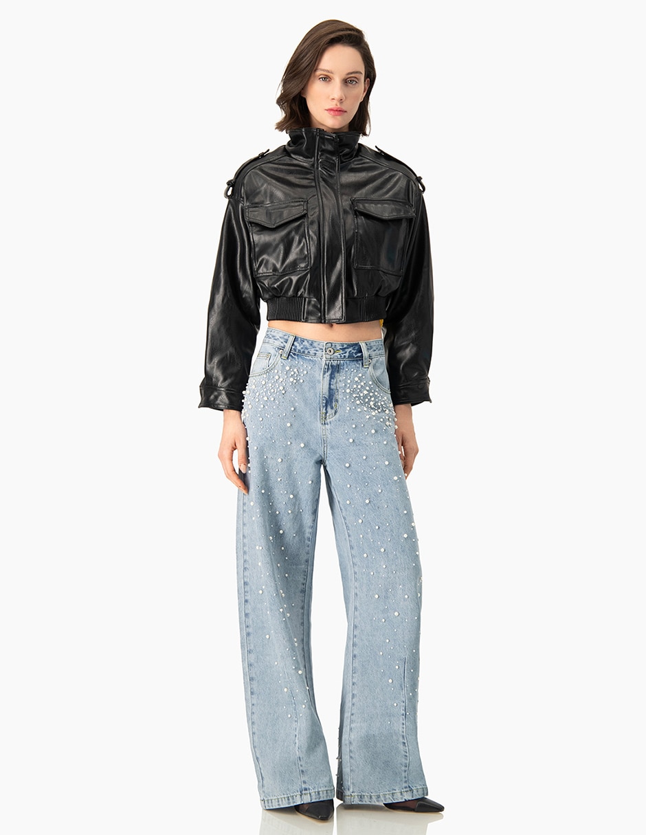 Jeans regular mom corte cintura para mujer 4