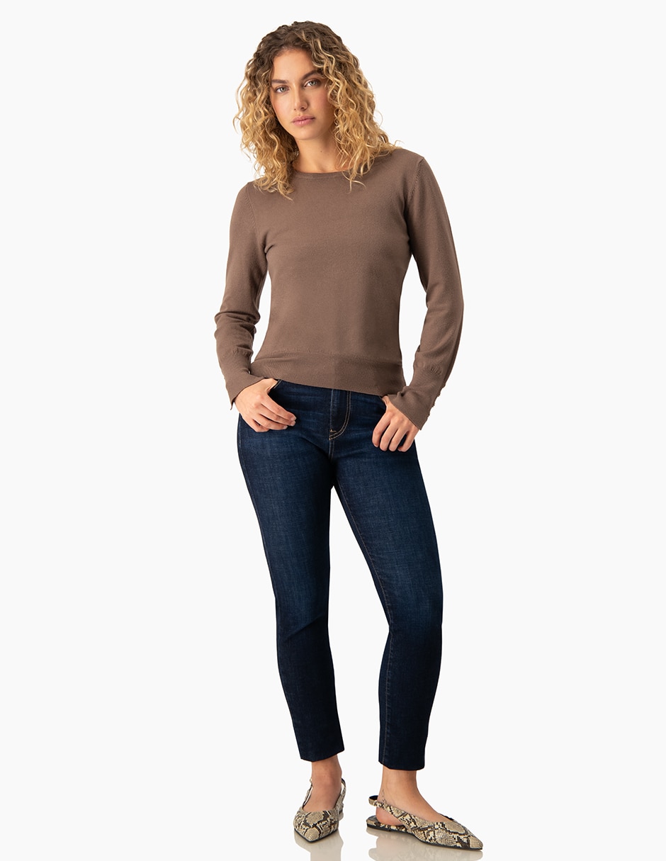 Suéter cuello redondo para mujer 4