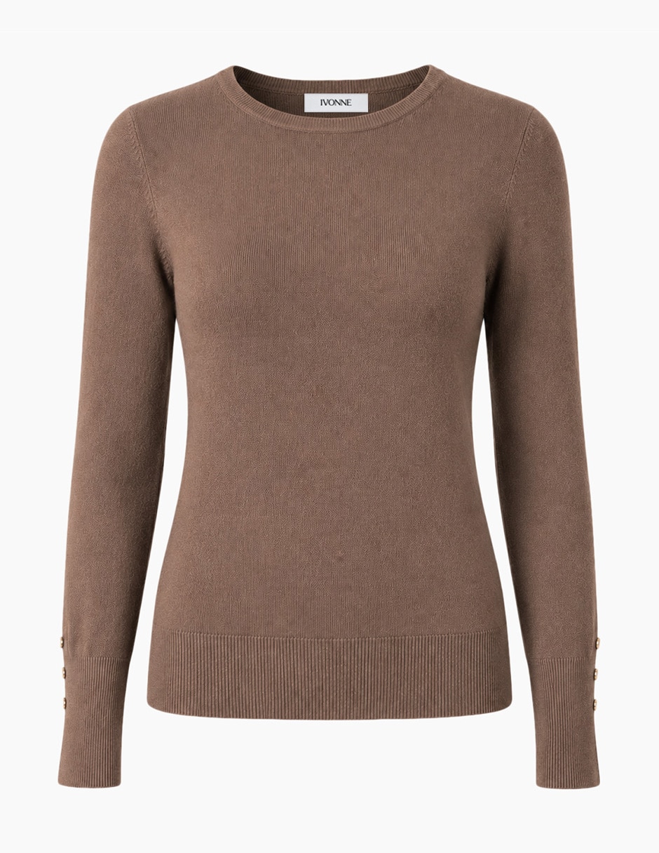Suéter cuello redondo para mujer 6
