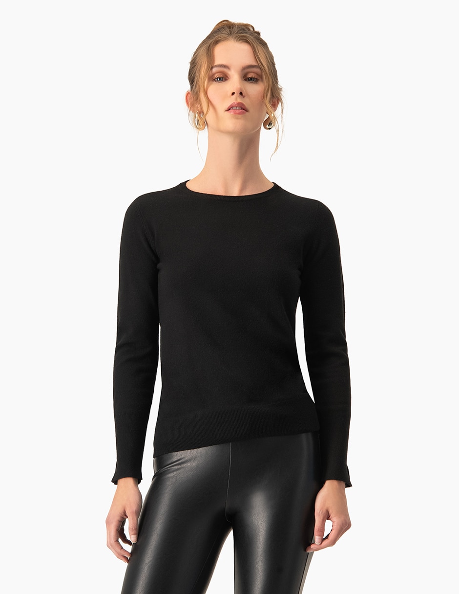 Suéter cuello redondo para mujer 1