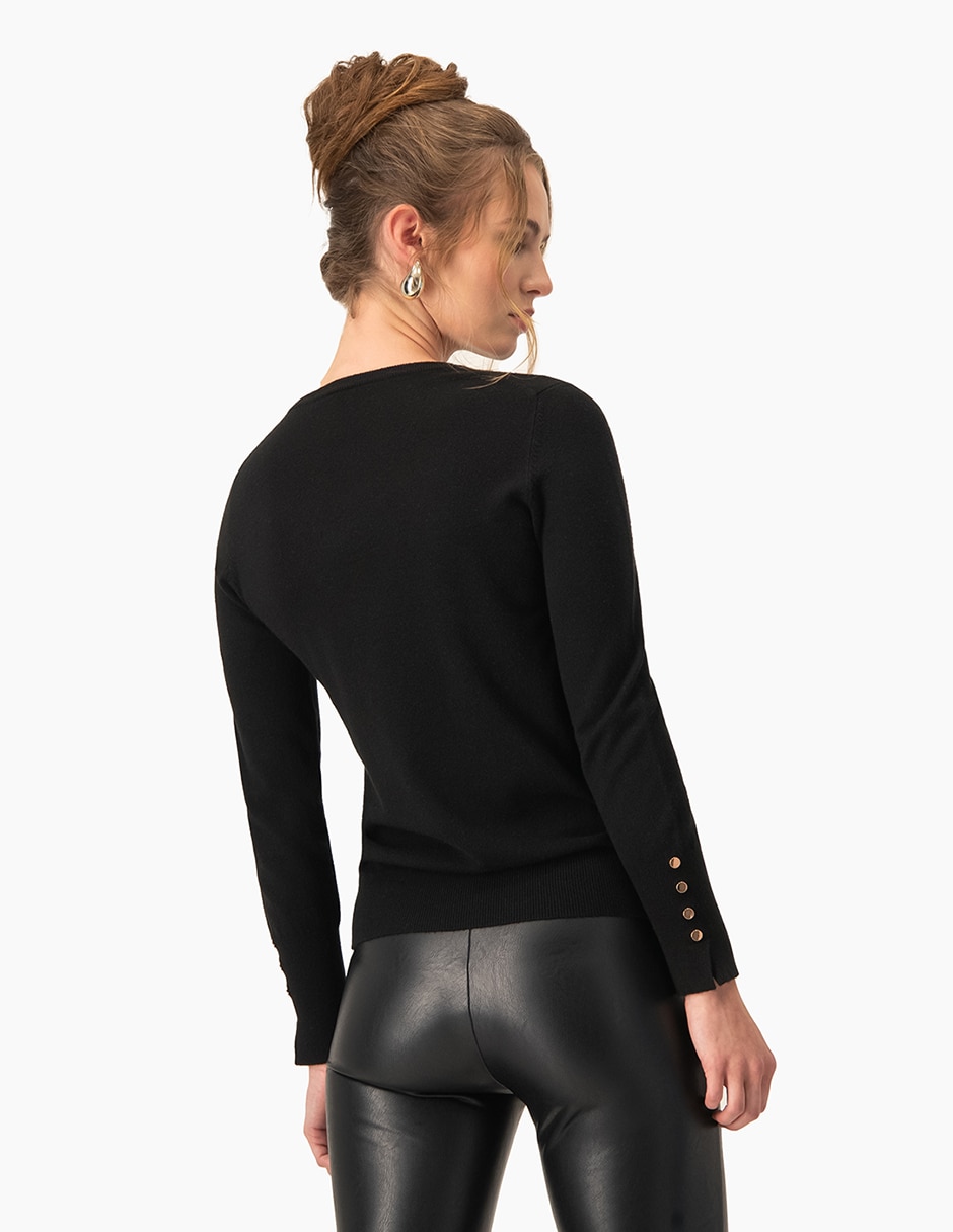 Suéter cuello redondo para mujer 2