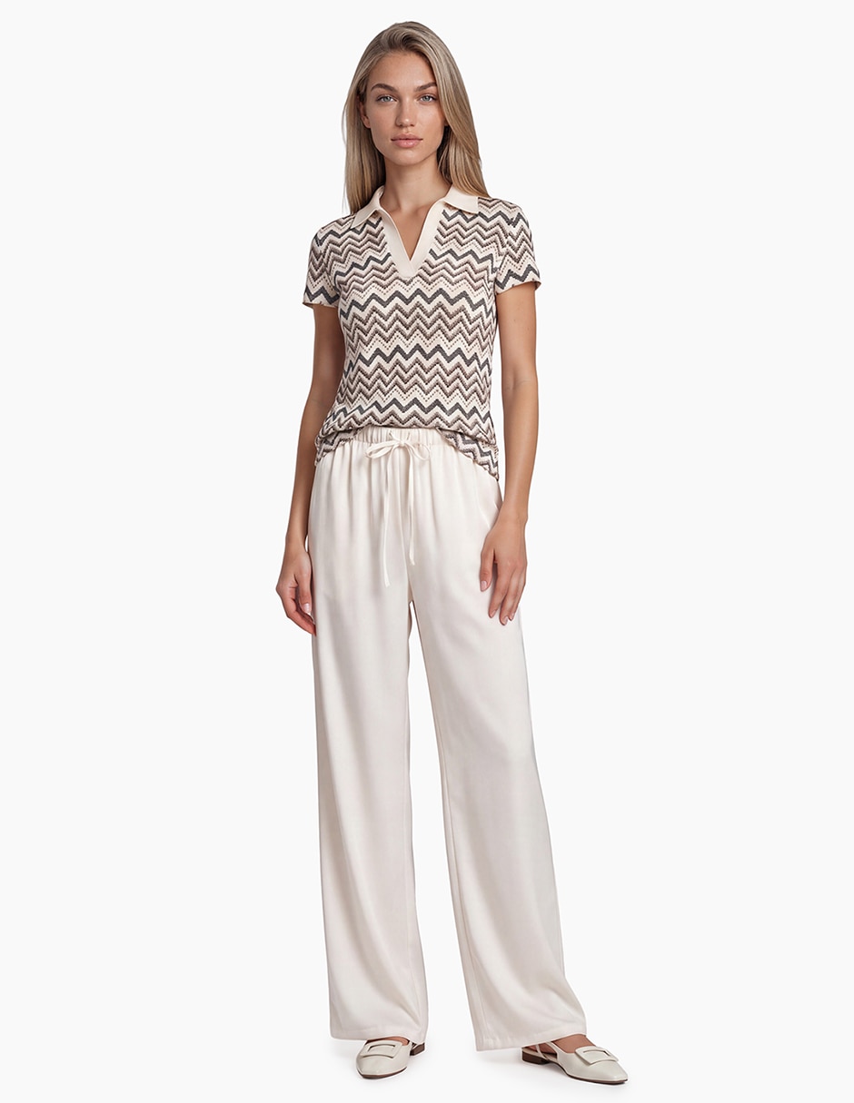 Pantalón regular amplio para mujer 4