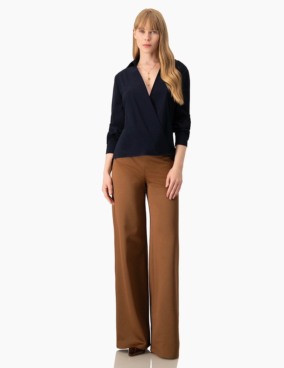 Pantalón regular amplio para mujer 5