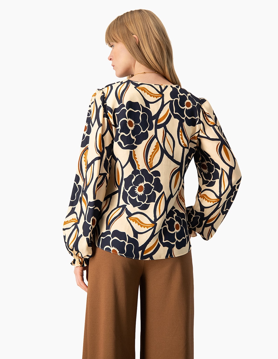 Blusa ivonne manga larga para mujer