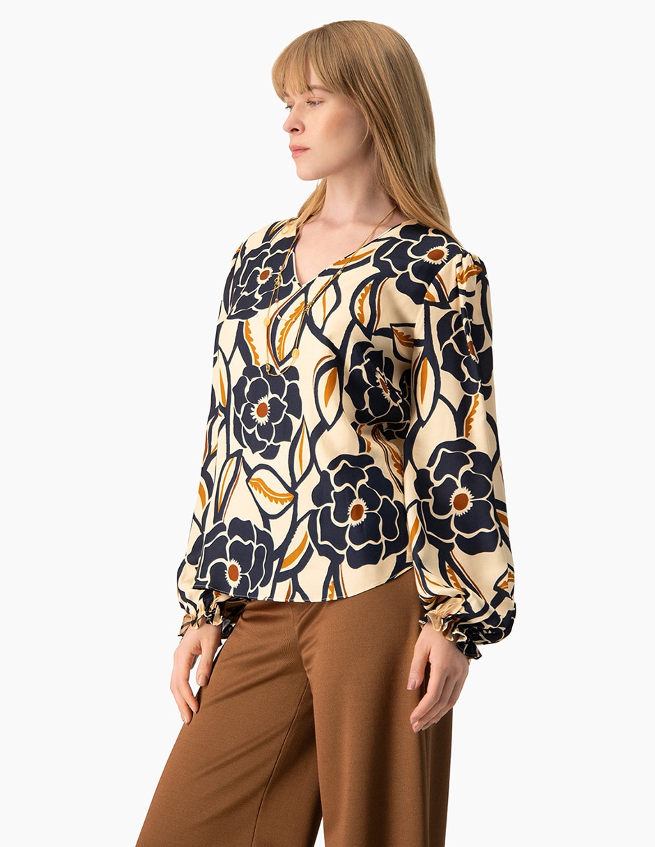 Blusa ivonne manga larga para mujer