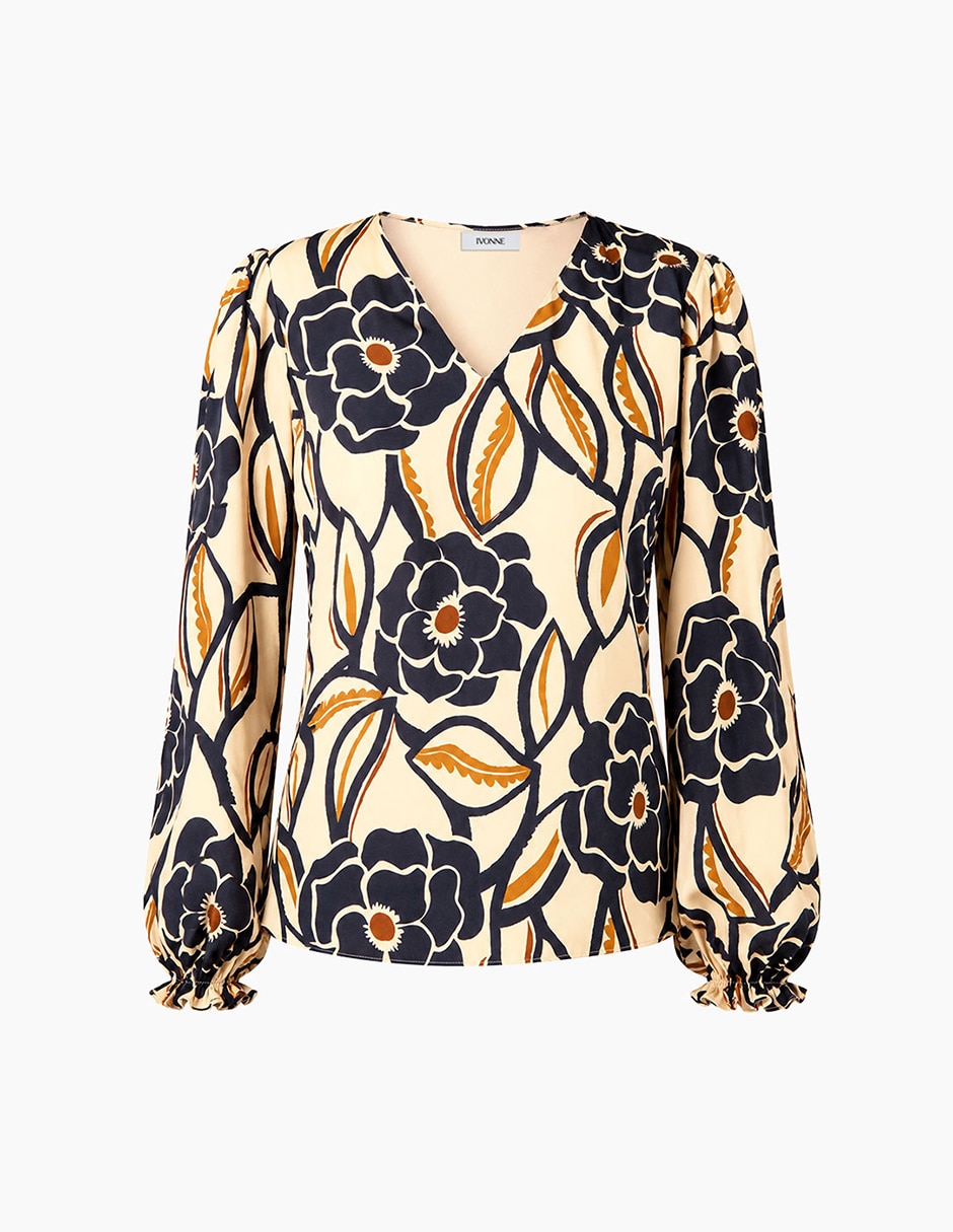 Blusa ivonne manga larga para mujer