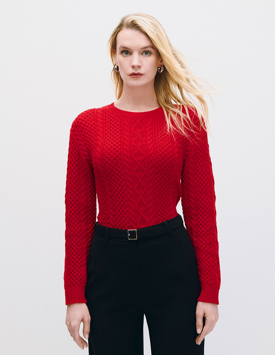 Suéter cuello redondo para mujer