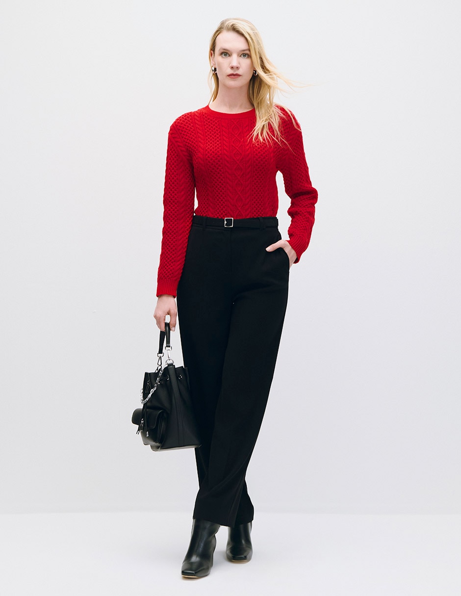 Suéter cuello redondo para mujer 2