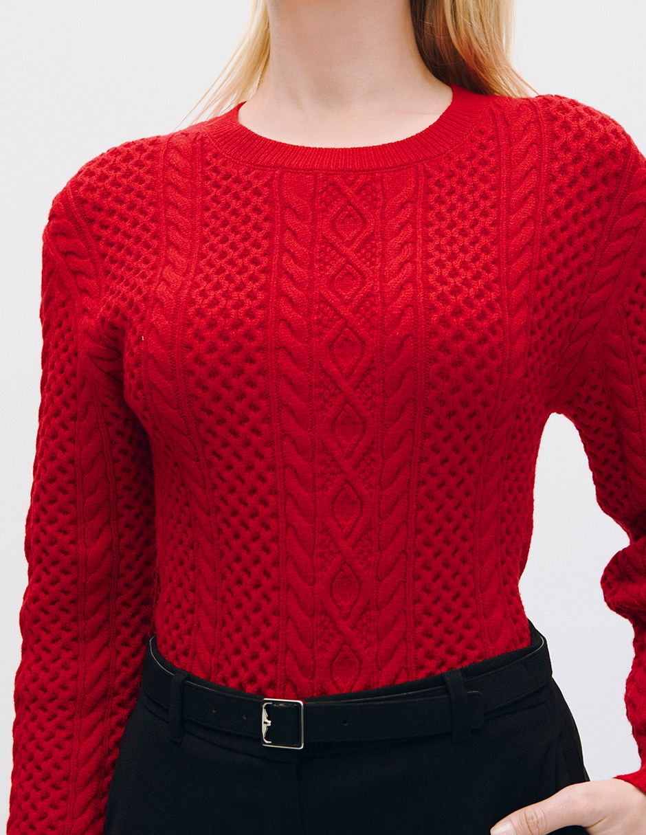 Suéter cuello redondo para mujer 4