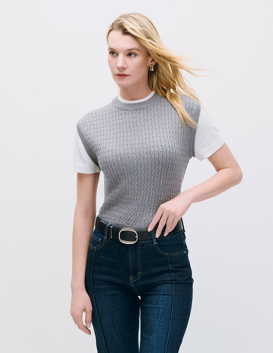 Blusa manga corta para mujer