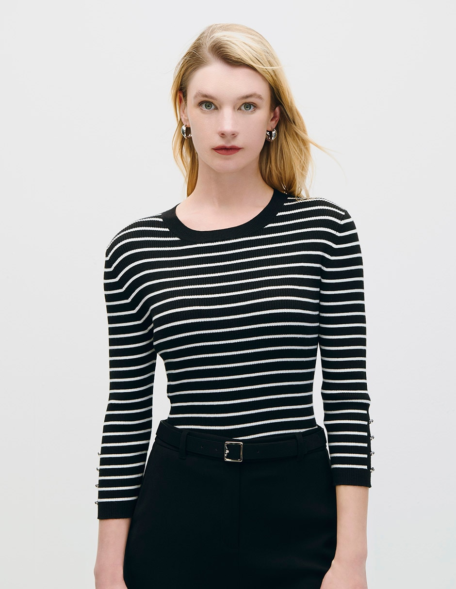 Suéter cuello redondo para mujer