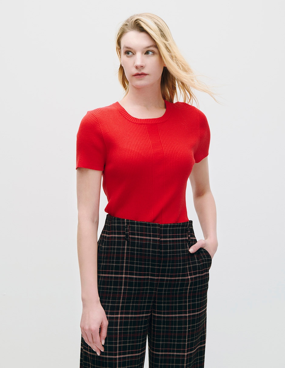 Blusa manga corta para mujer