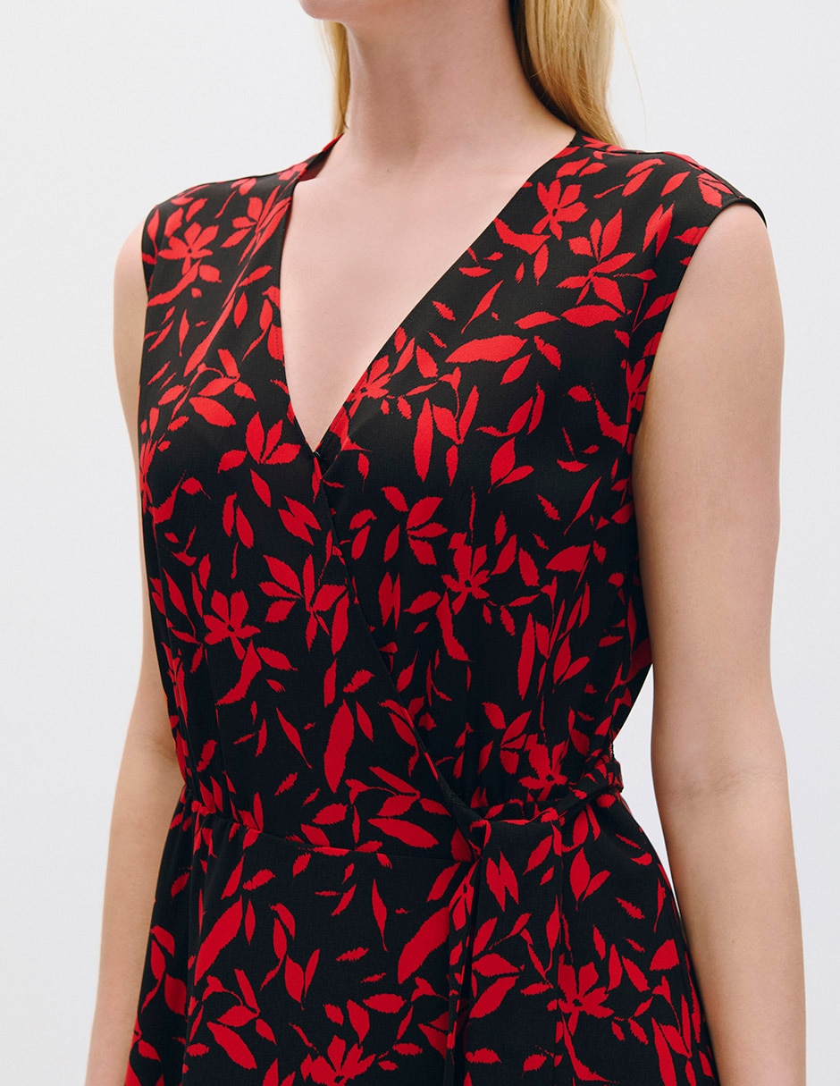 Vestido envolvente midi casual kira para mujer 4