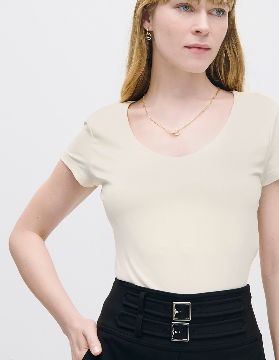 Blusa manga corta para mujer 4