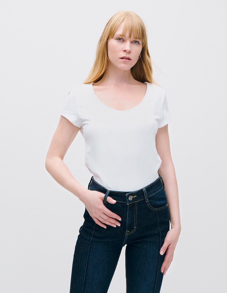 Blusa manga corta para mujer