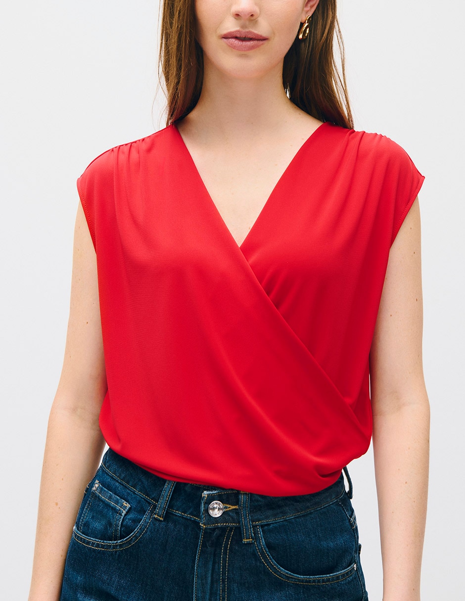 Blusa top sin manga para mujer 4