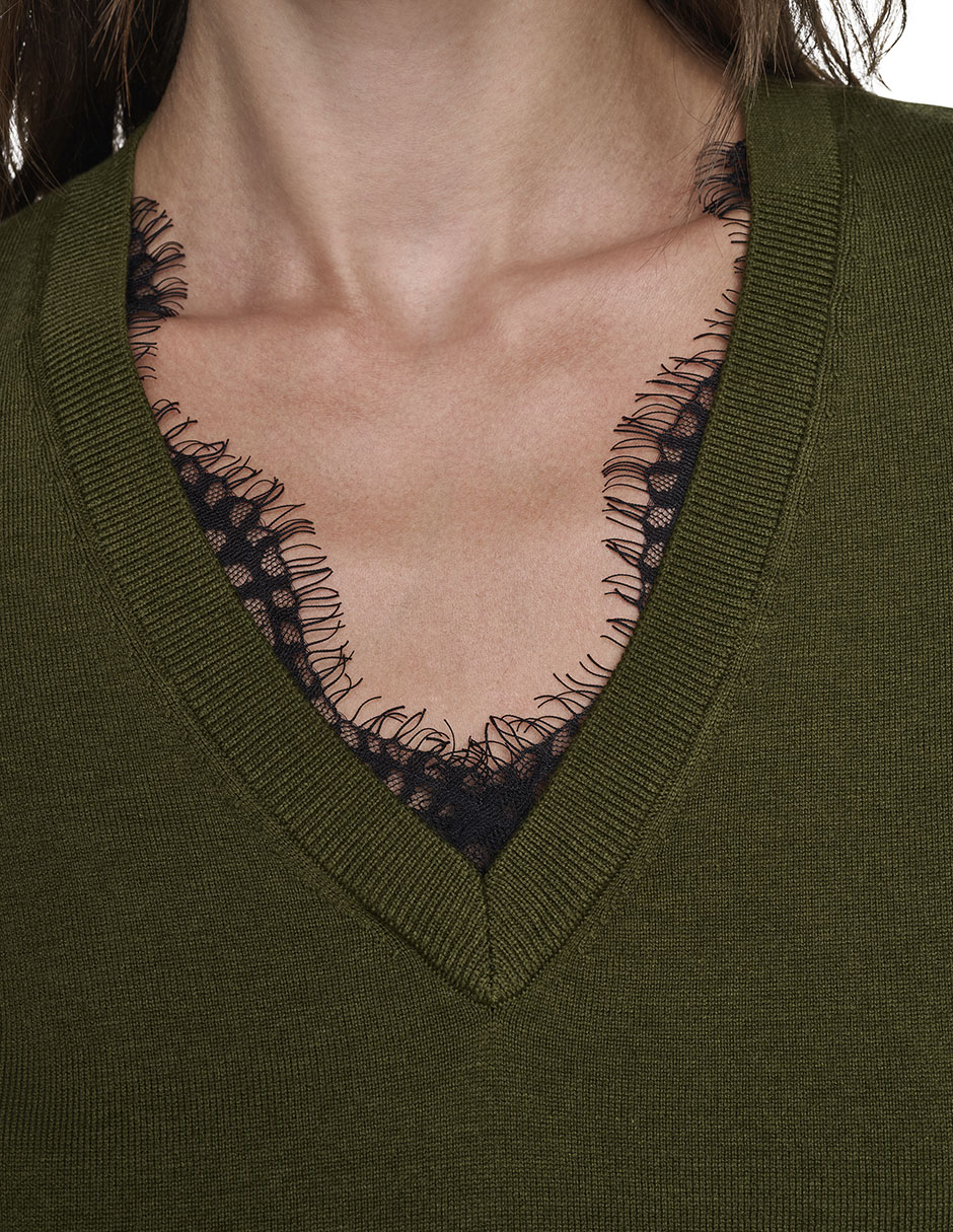 Suéter cuello v para mujer 5