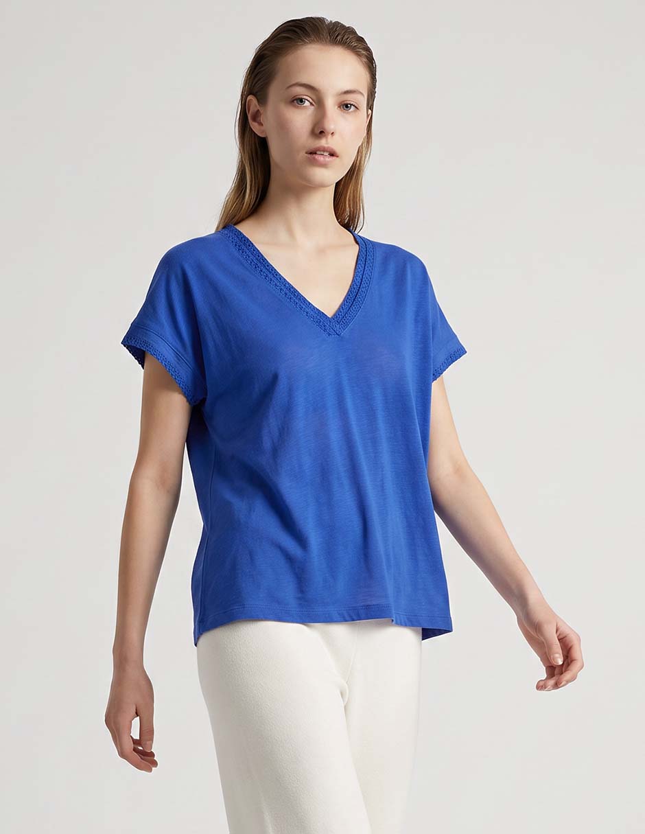 Playera manga corta cuello v mujer Playera manga corta cuello v mujer