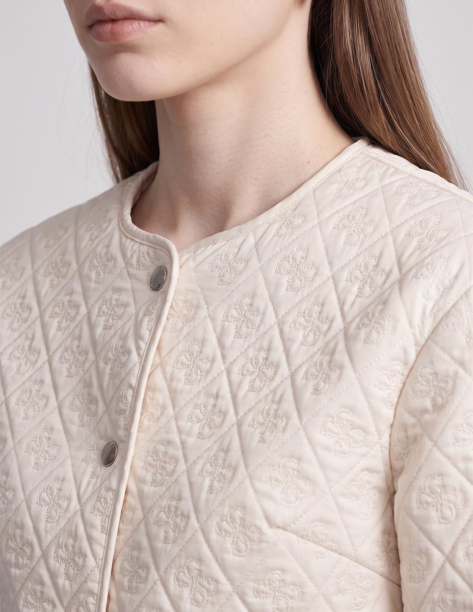 Chamarra edith crop logo para mujer 2
