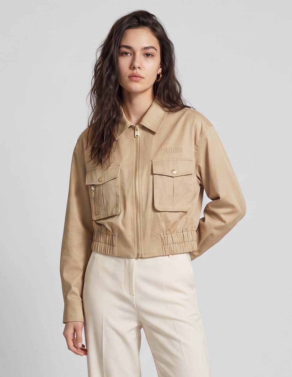 Chamarra casual impermeable de algodón para mujer