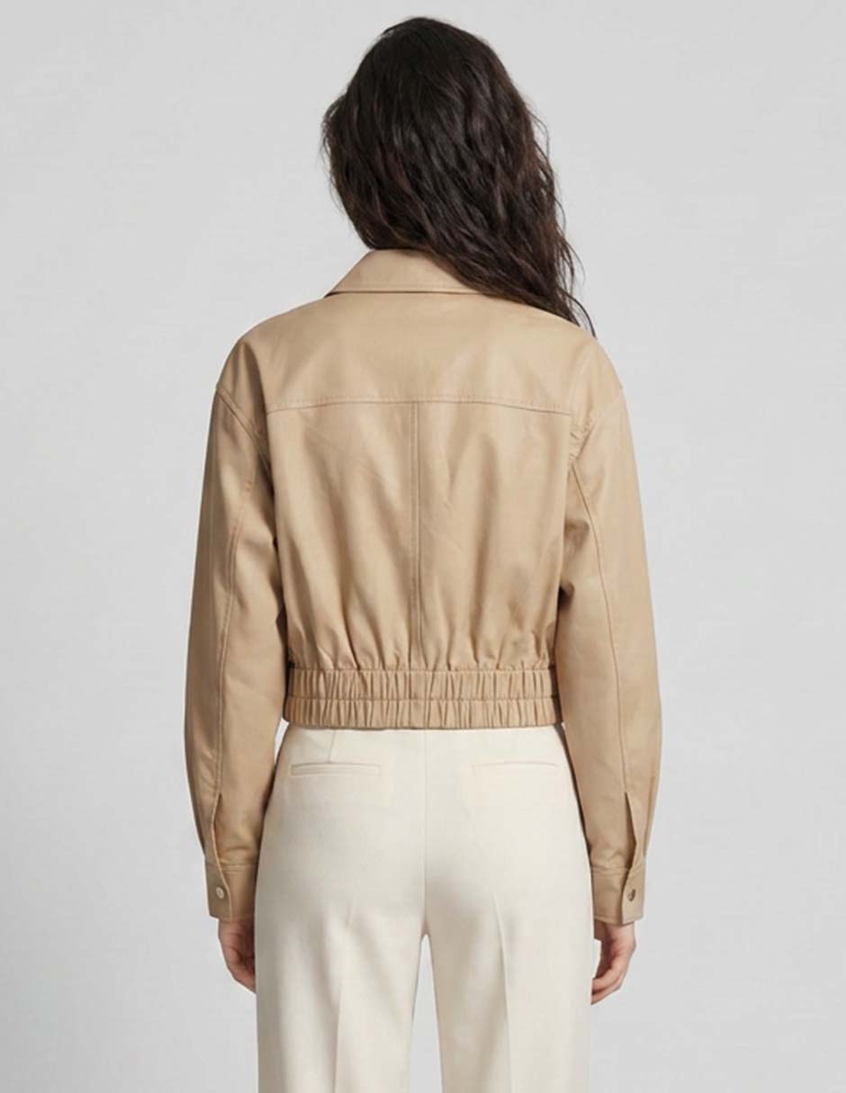 Chamarra casual impermeable de algodón para mujer 2