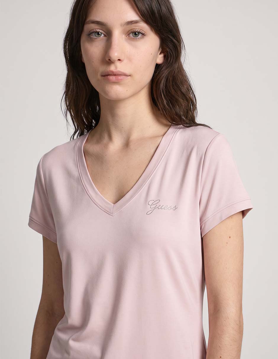 Playera manga corta cuello redondo para mujer 3