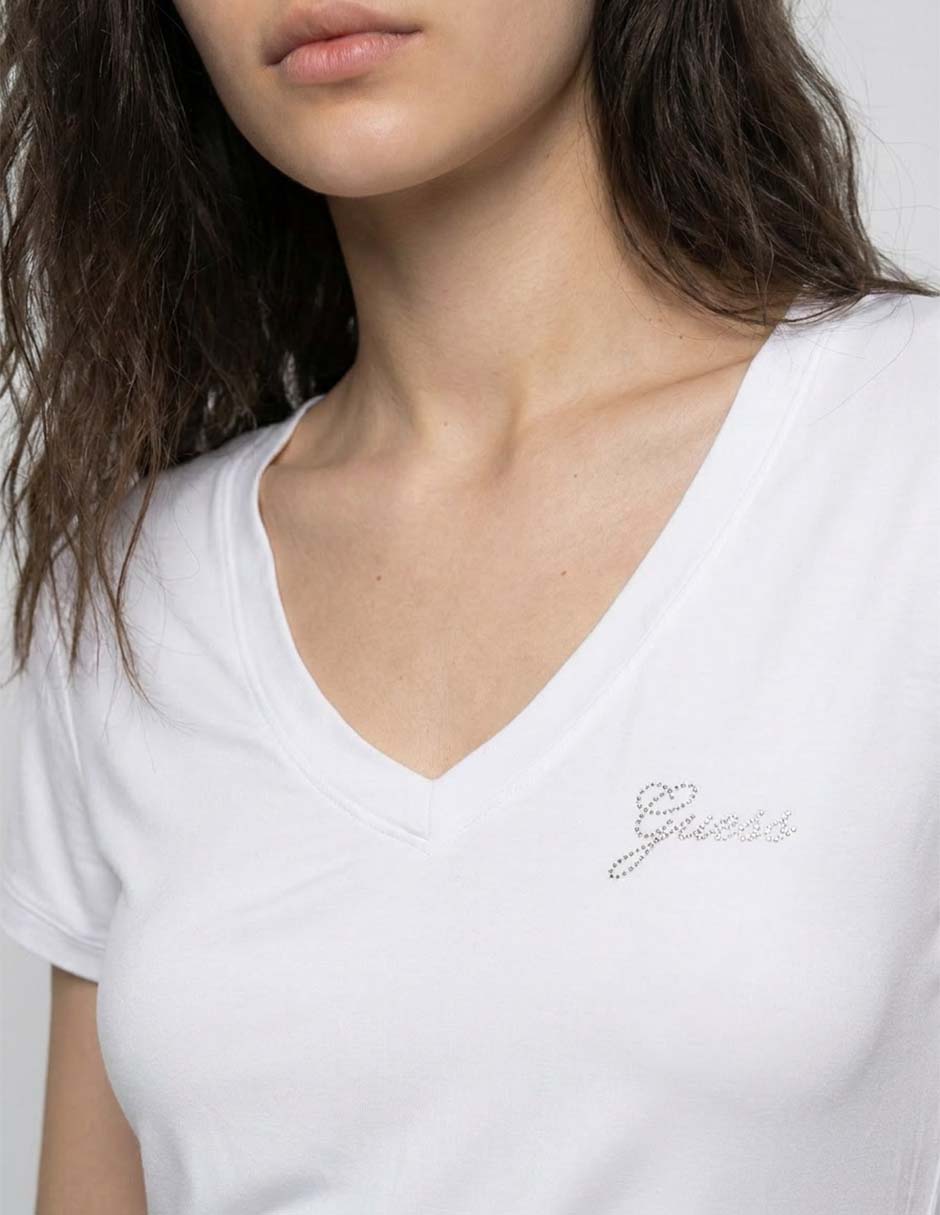 Playera manga corta cuello redondo para mujer 3