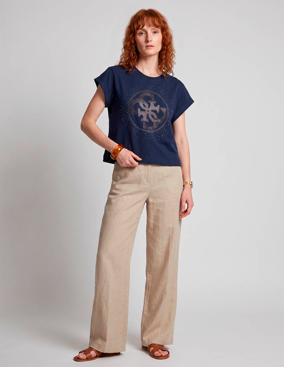 Playera manga corta cuello redondo para mujer Playera manga corta cuello redondo para mujer