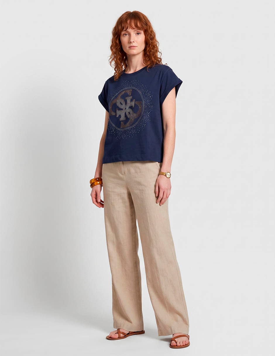 Playera manga corta cuello redondo para mujer 3