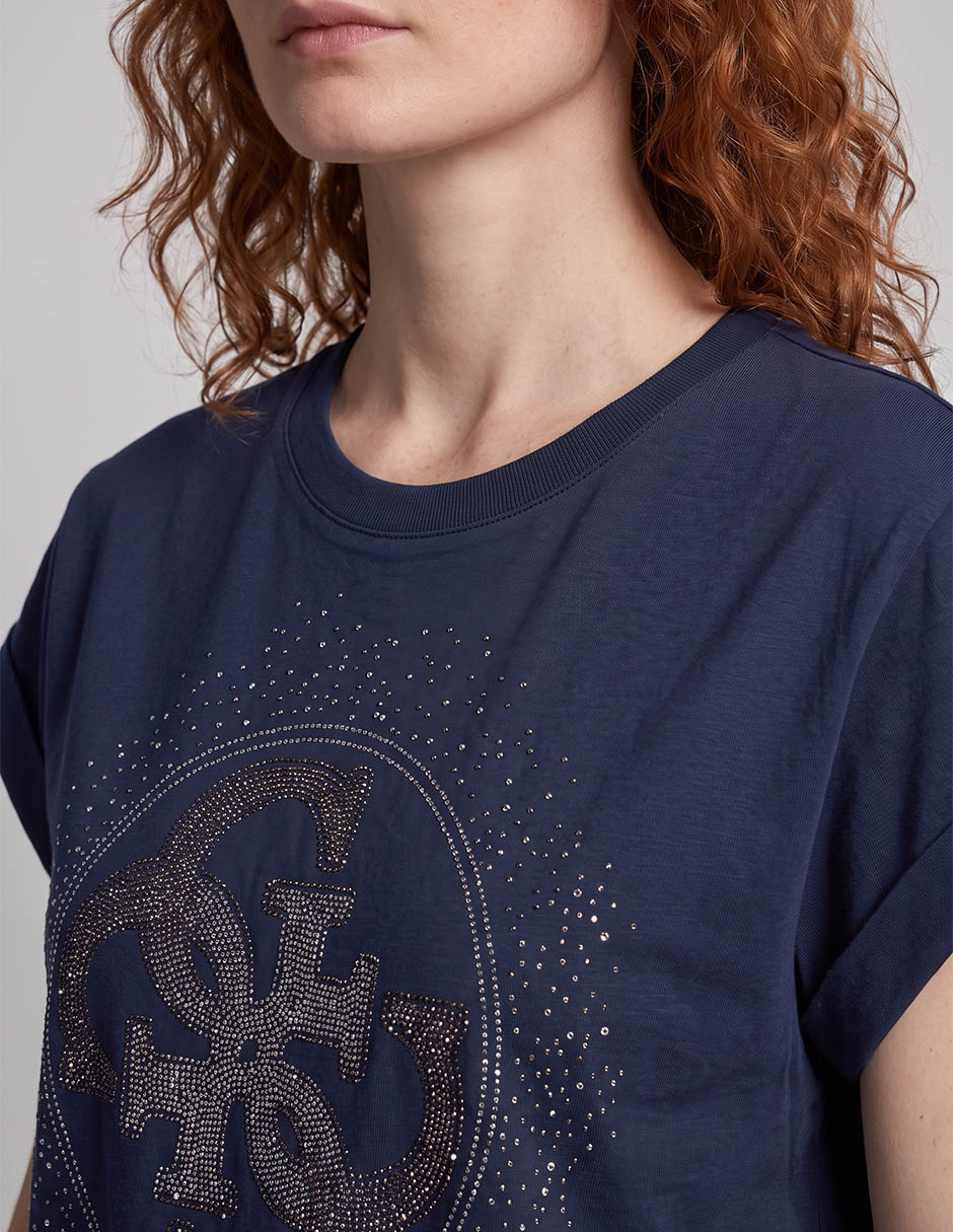 Playera manga corta cuello redondo para mujer 4