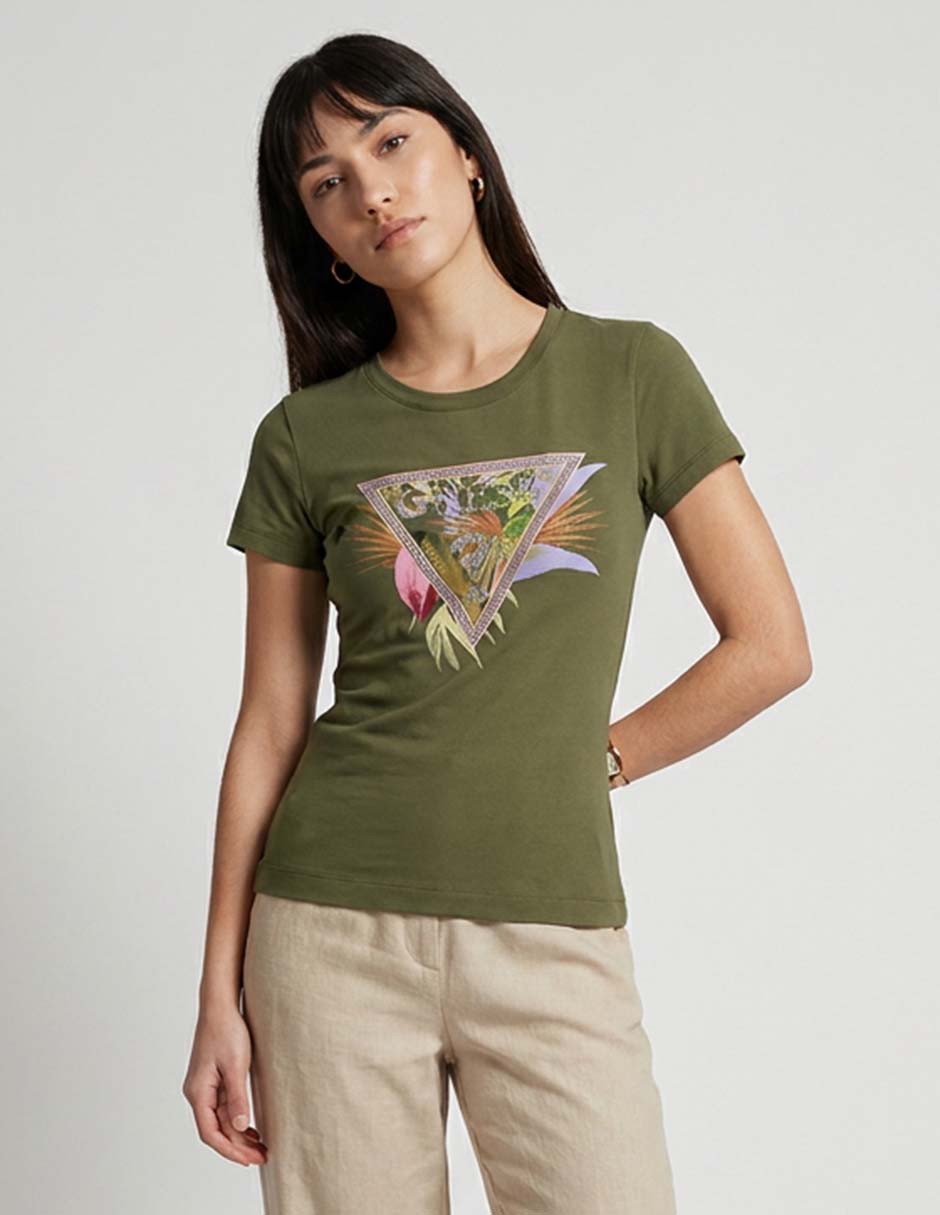 Playera manga corta cuello redondo para mujer Playera manga corta cuello redondo para mujer