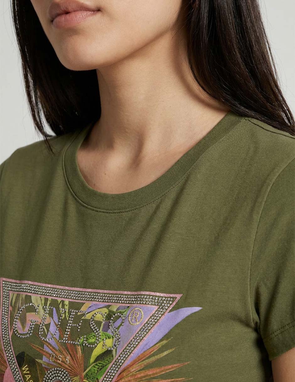 Playera manga corta cuello redondo para mujer 3