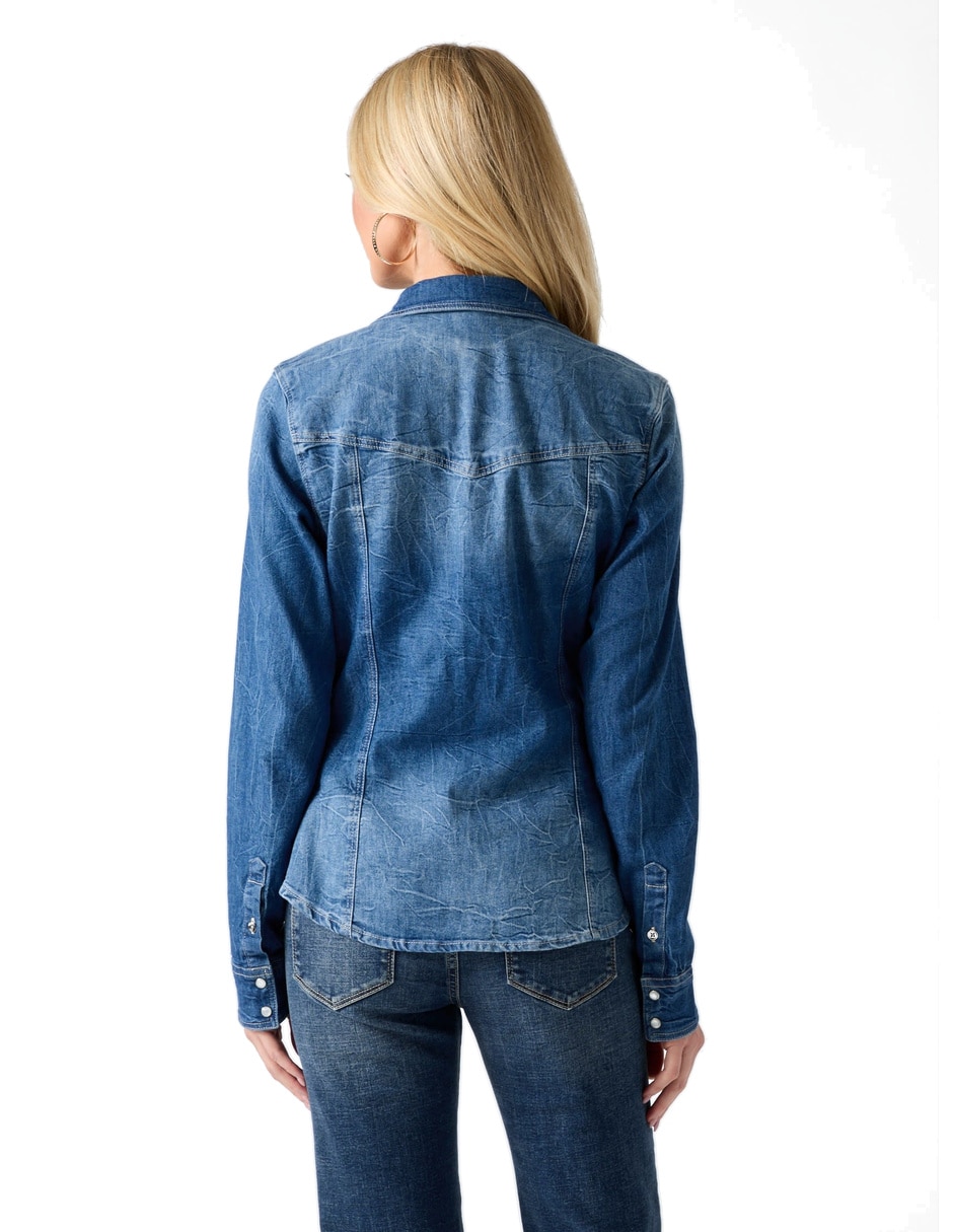 Camisa de algodón manga larga para mujer