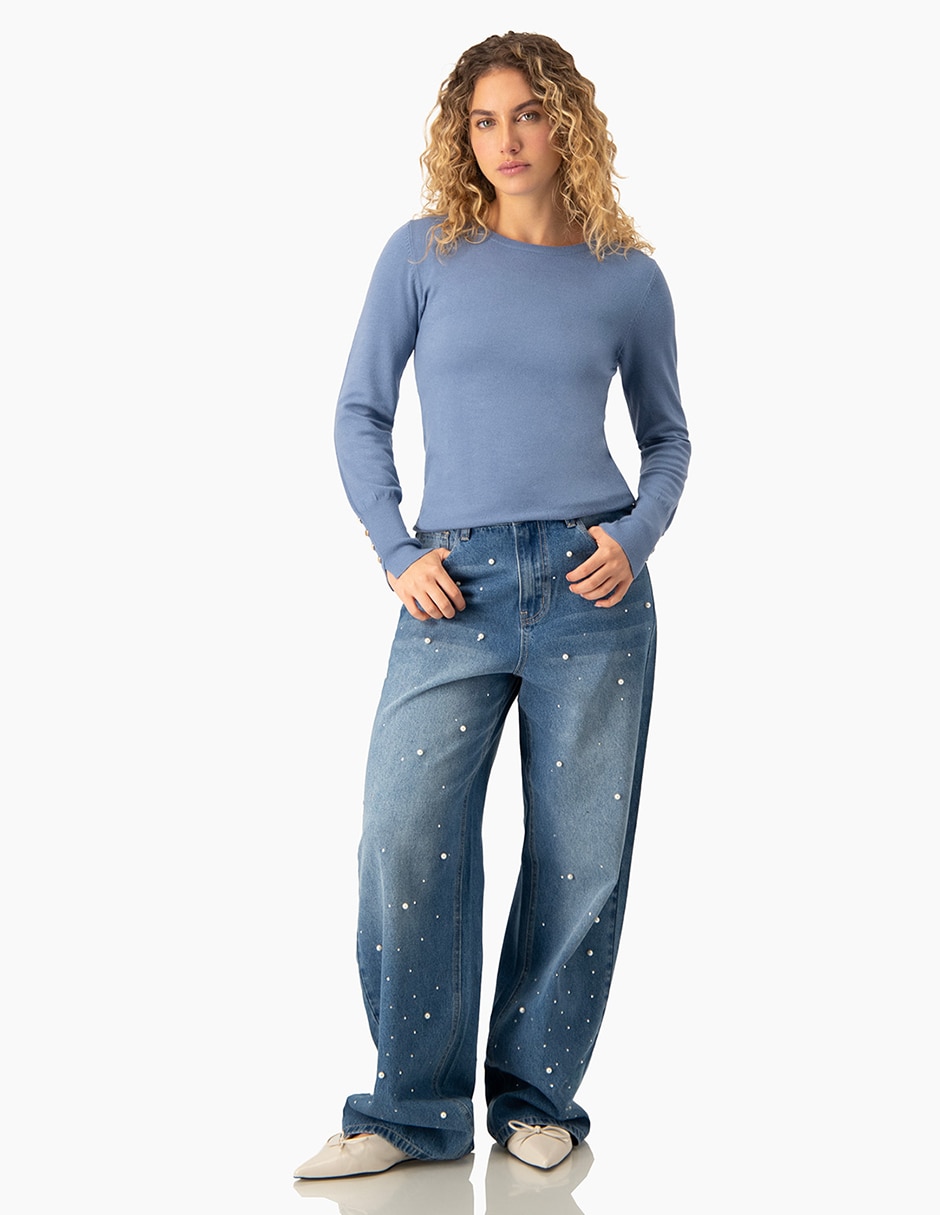 Jeans mom cintura para mujer 4