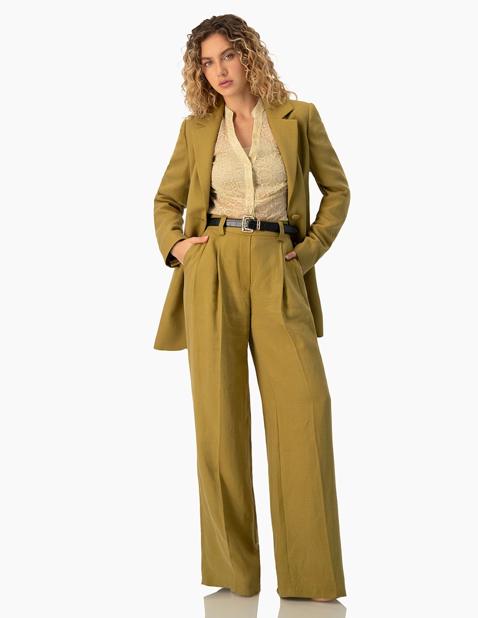 Pantalón regular amplio para mujer 4