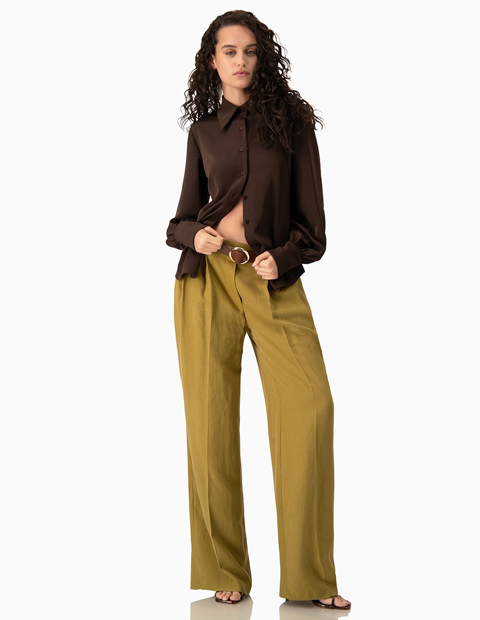 Pantalón regular amplio para mujer 5