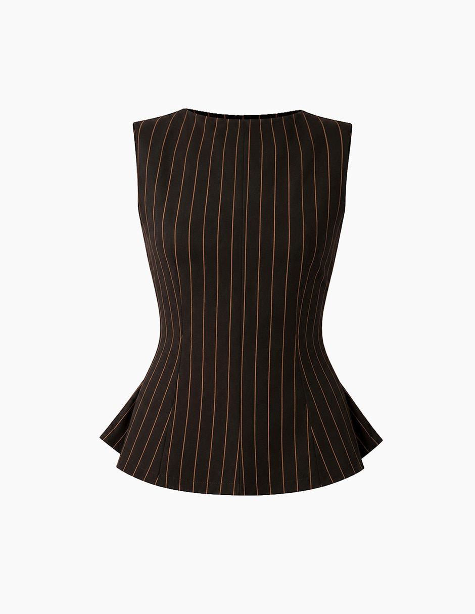 Blusa peplum sin manga para mujer 7
