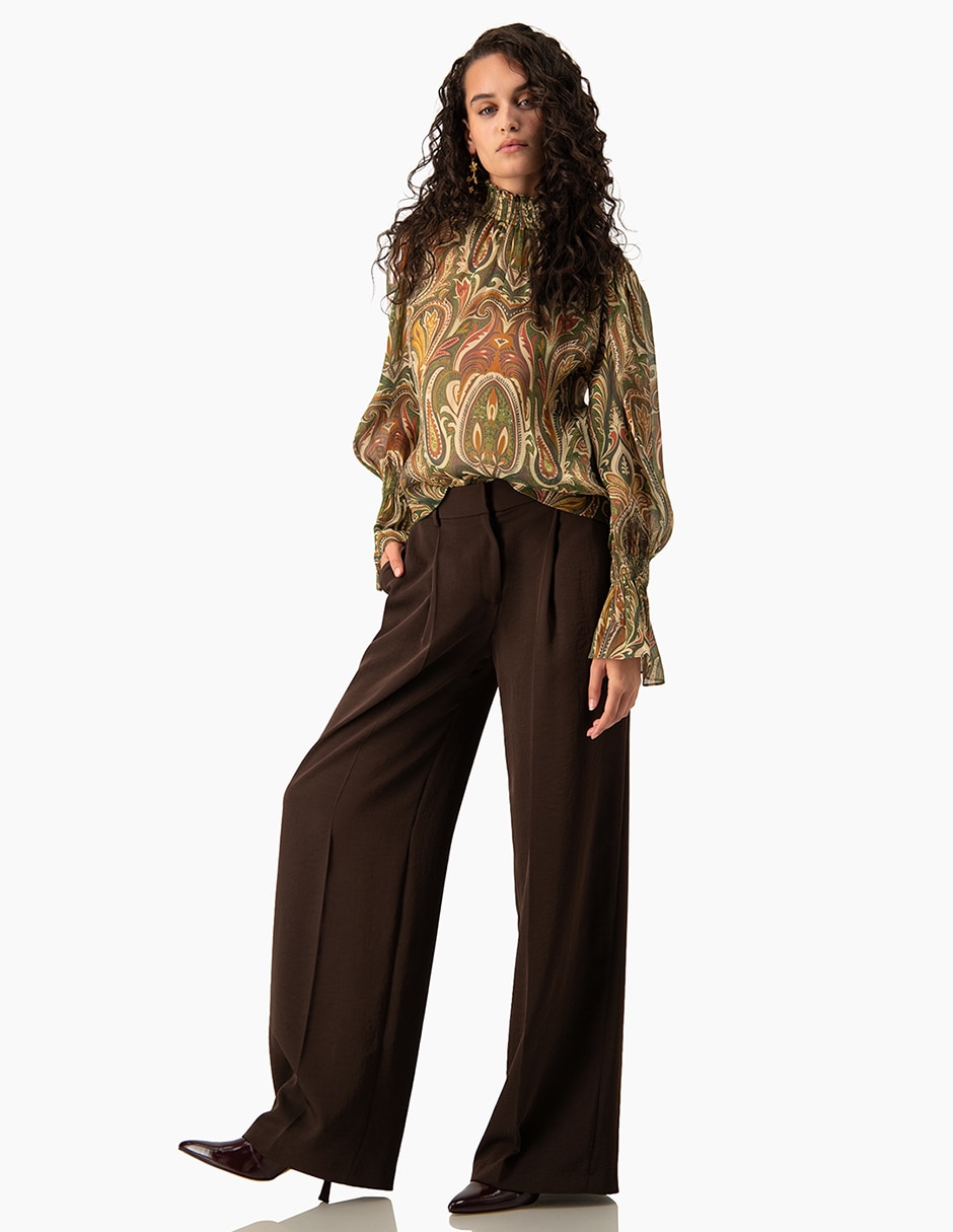Pantalón regular amplio para mujer 5