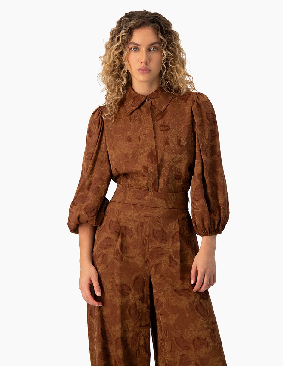 Blusa camisera manga 3/4 para mujer