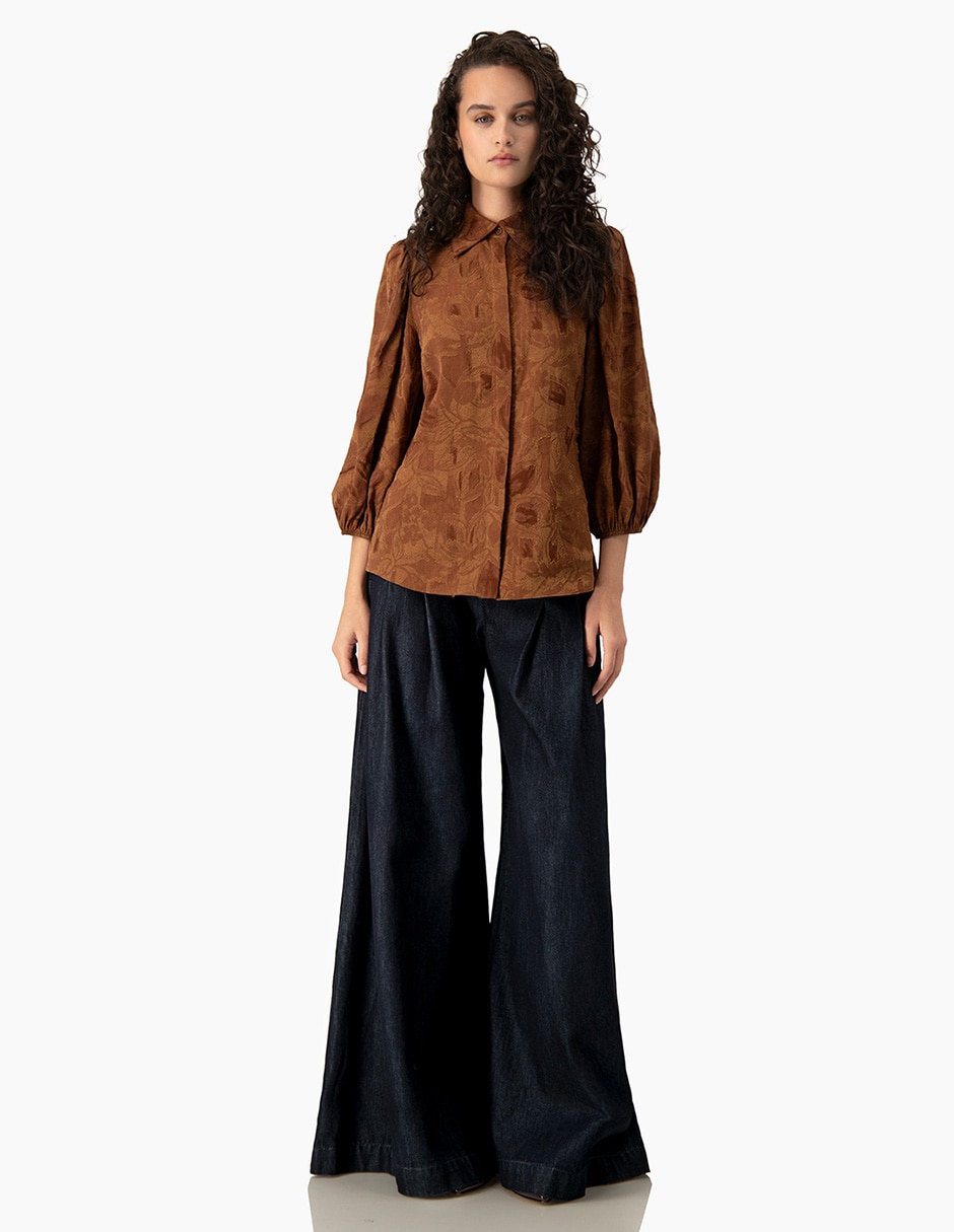 Blusa camisera manga 3/4 para mujer 5