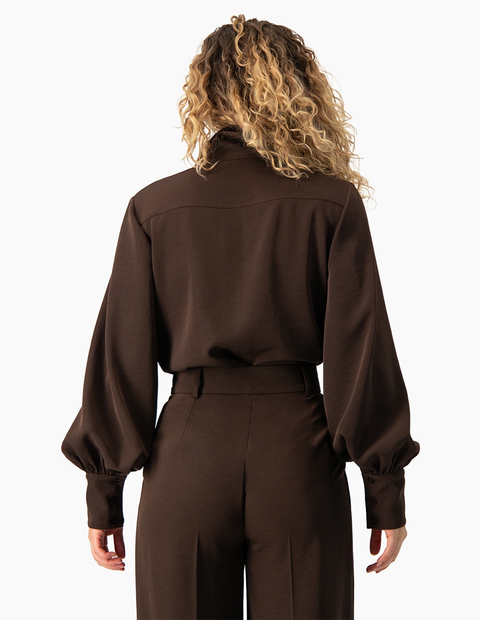 Blusa camisera manga larga para mujer 2