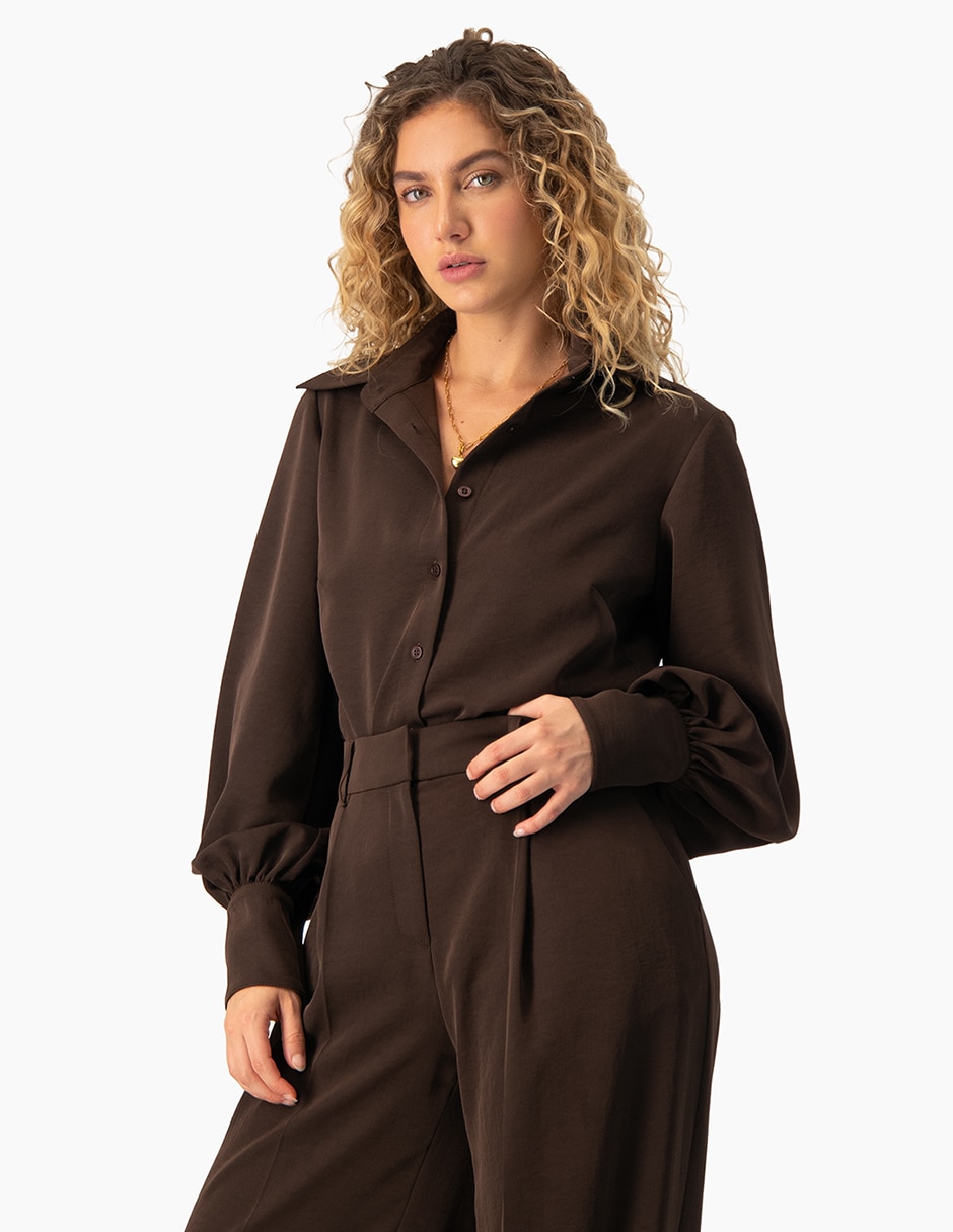 Blusa camisera manga larga para mujer 3