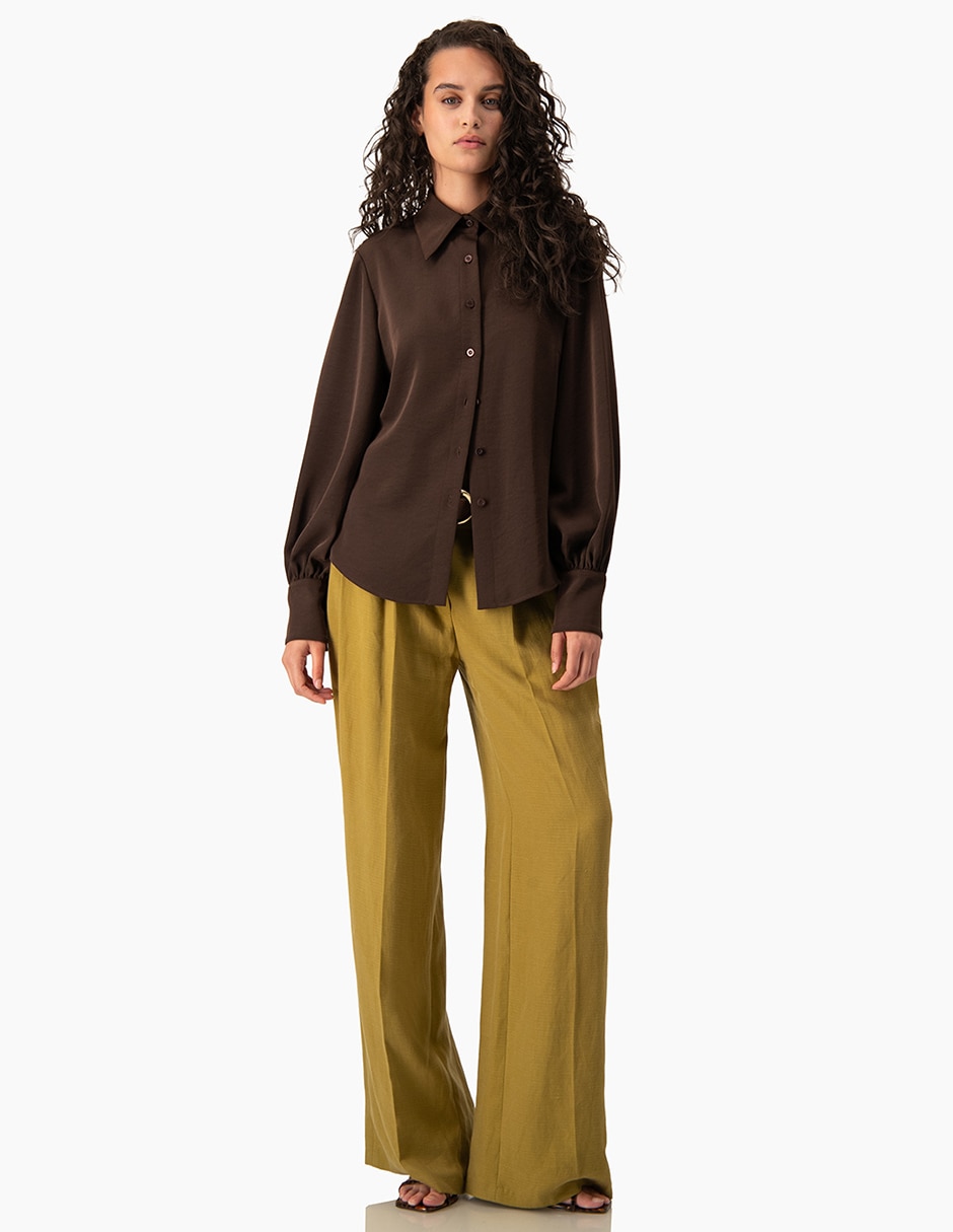 Blusa camisera manga larga para mujer 5