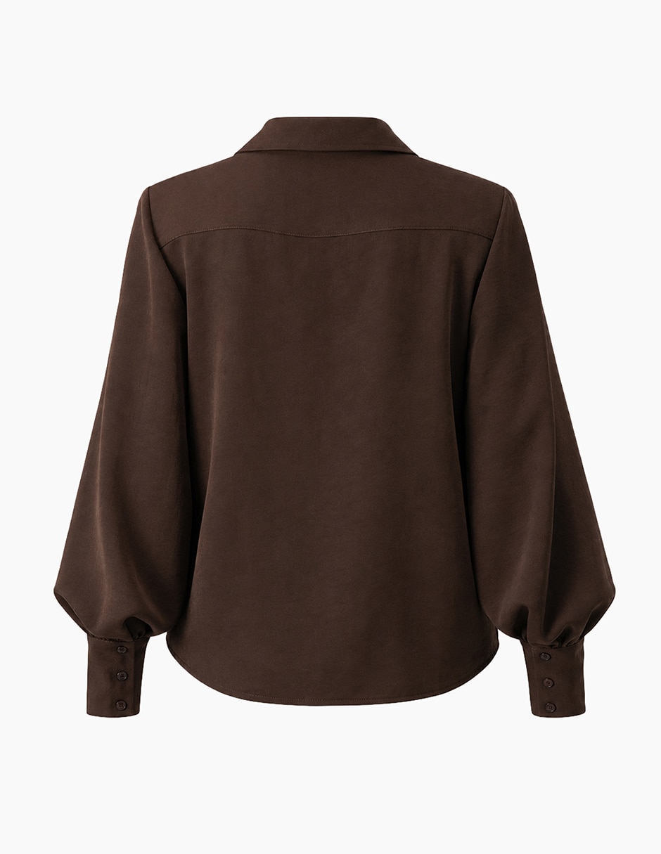 Blusa camisera manga larga para mujer 8