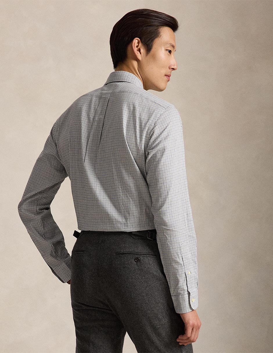 Camisa business casual de algodón manga larga para hombre 12