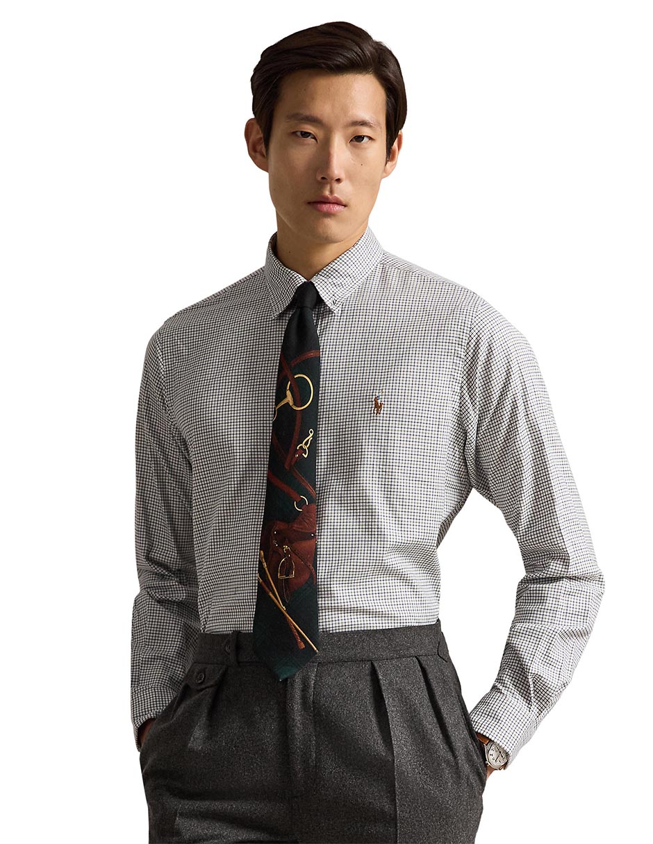 Camisa business casual de algodón manga larga para hombre