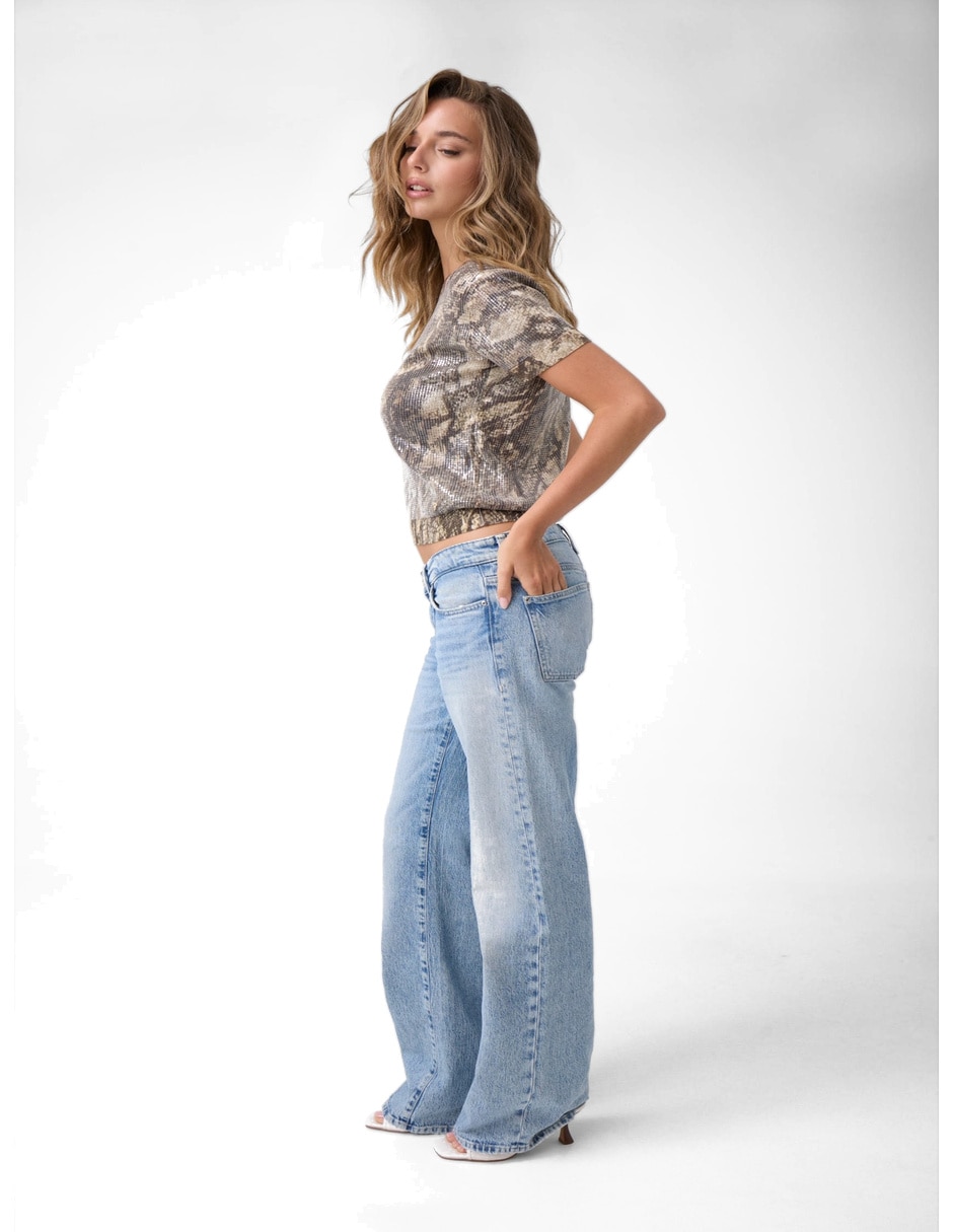 Playera manga al codo cuello redondo para mujer 4
