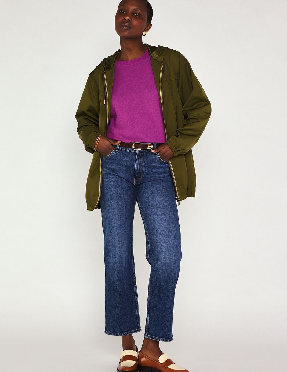 Jeans straight corte a la cintura para mujer Jeans straight corte a la cintura para mujer