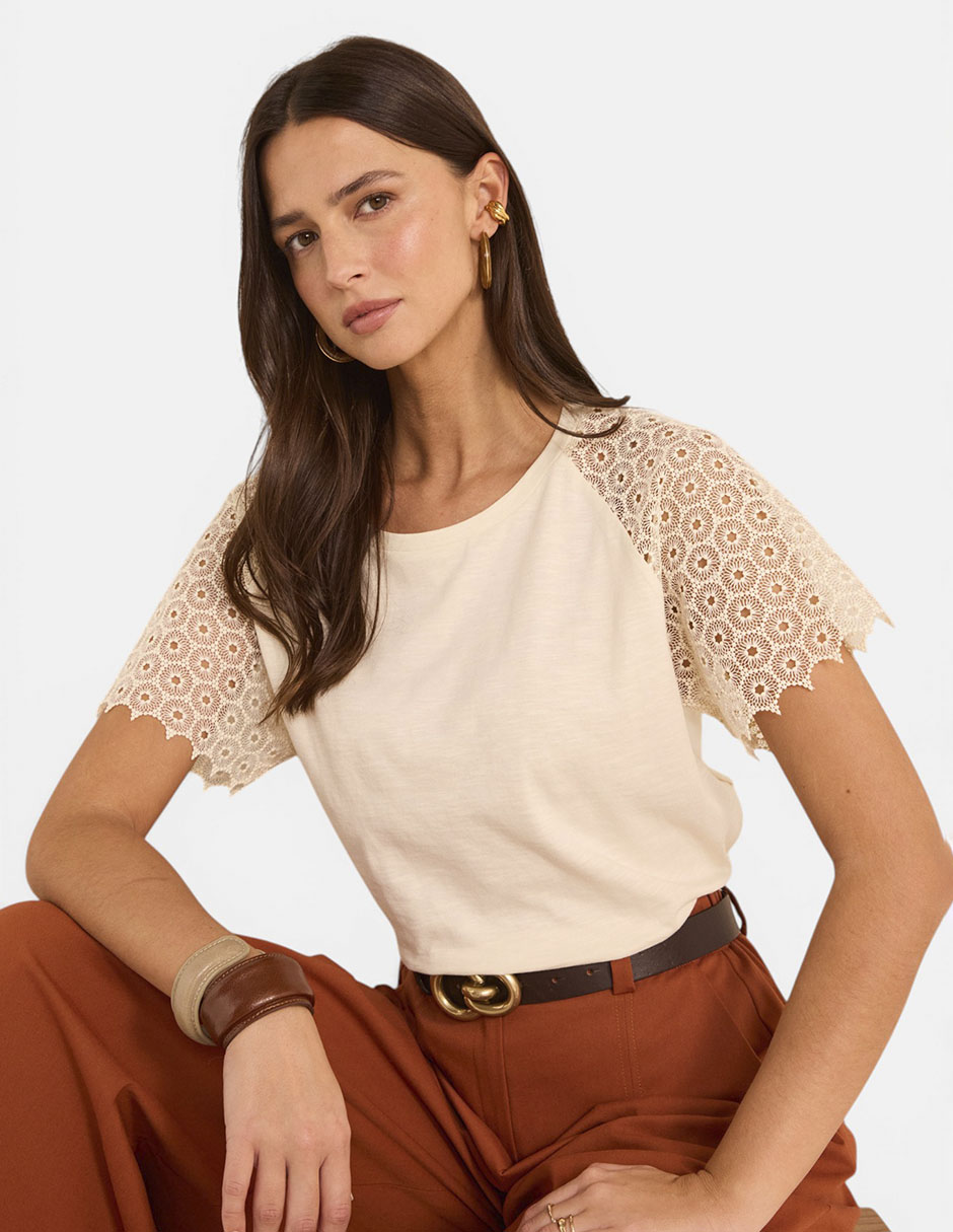 Playera manga corta cuello redondo para mujer 4